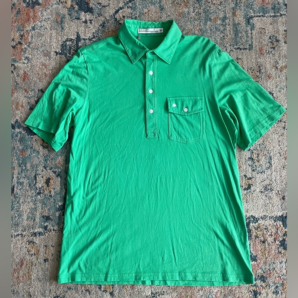 Men's Criquet Green Shamrock Performance Player’s Polo Shirt - medium - Picture 4 of 6